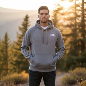 The North Face Hoodie Men's Size L? Gray Never Stop Exploring Pullover Athletic